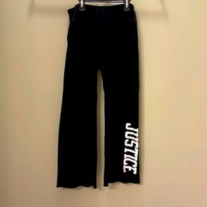 Girls, black Justice sweatpants size 16.